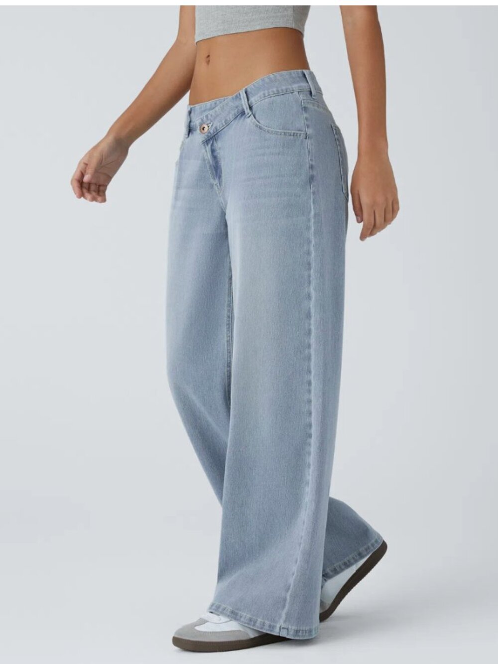 Halara Flex™ Asymmetric Stretch Baggy Wide Leg Jeans Size Large NWT - Picture 2 of 16